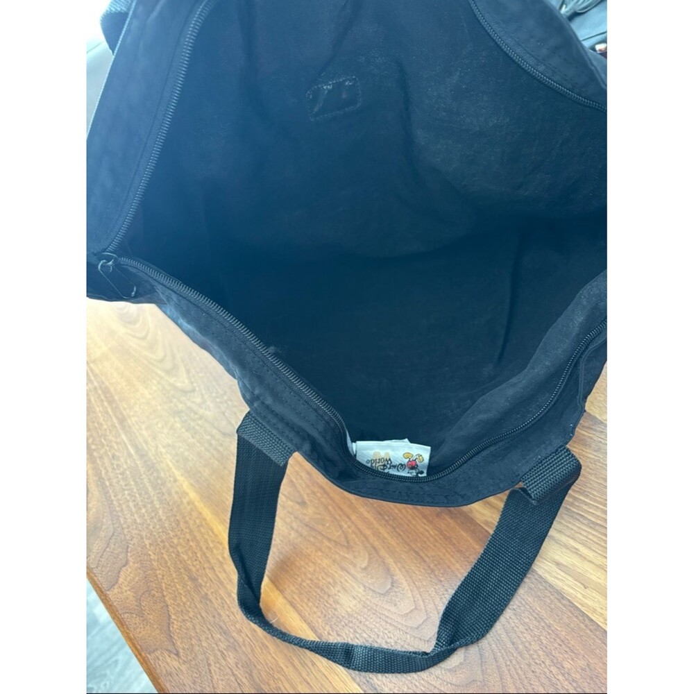 Walt Disney World Black Mickey Mouse 3 Compartment Nylon Tote Bag - Picture 5 of 6